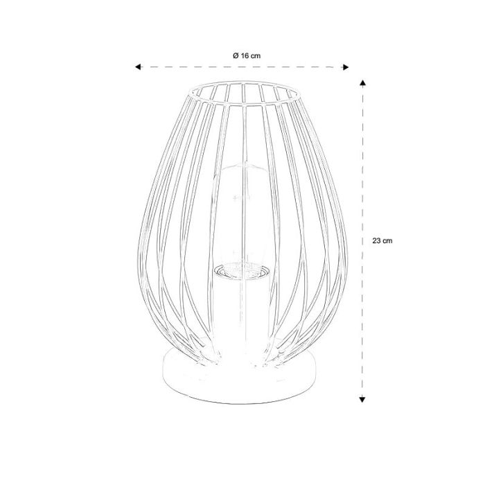 Svart modern bordslampa metall, Kitana, med brytare