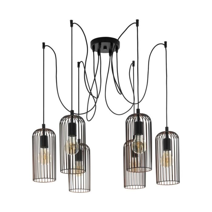 Svart industri fönsterlampa stål, Silje