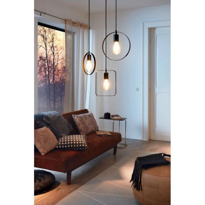 Svart retro fönsterlampa metall, Aida