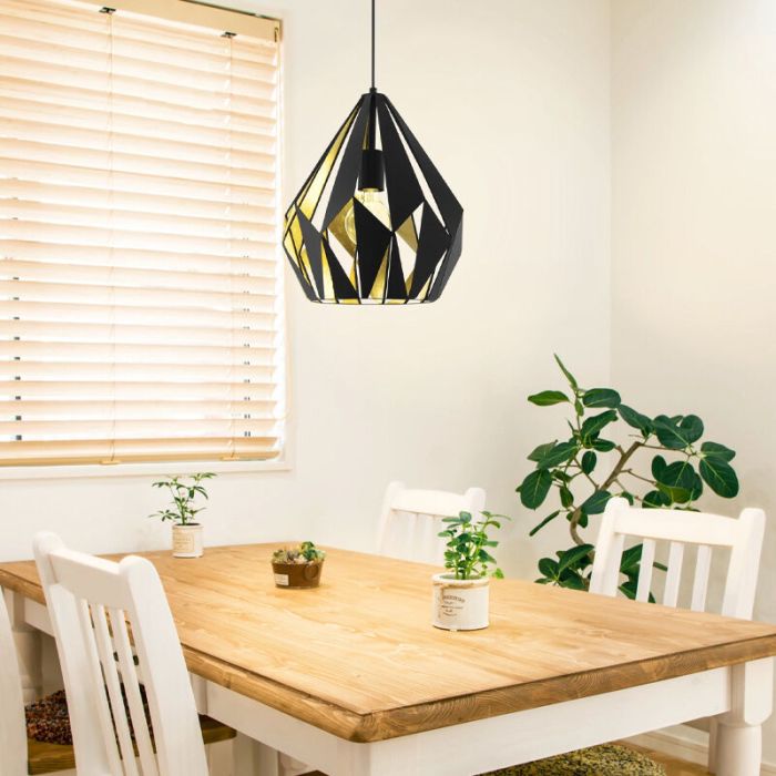 Svart modern fönsterlampa metall, Acri