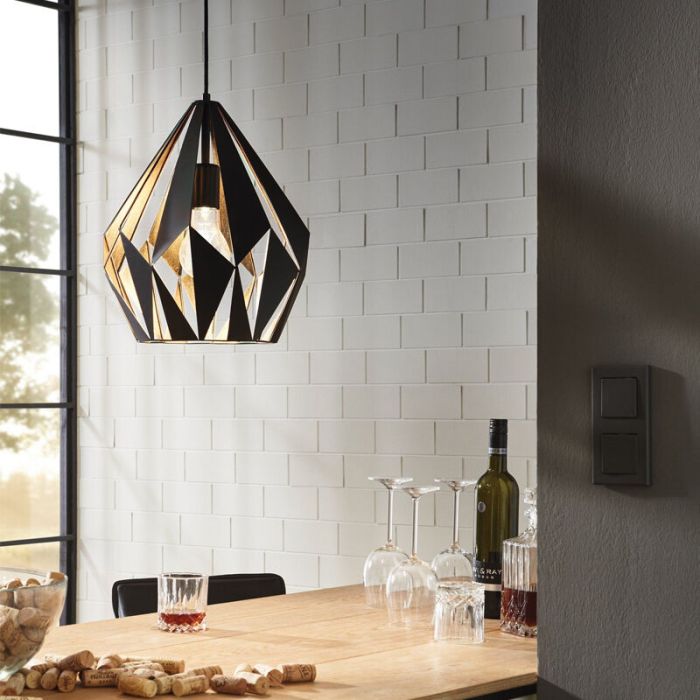 Svart modern fönsterlampa metall, Acri