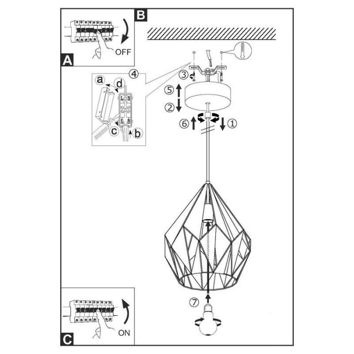 Svart modern fönsterlampa metall, Acri