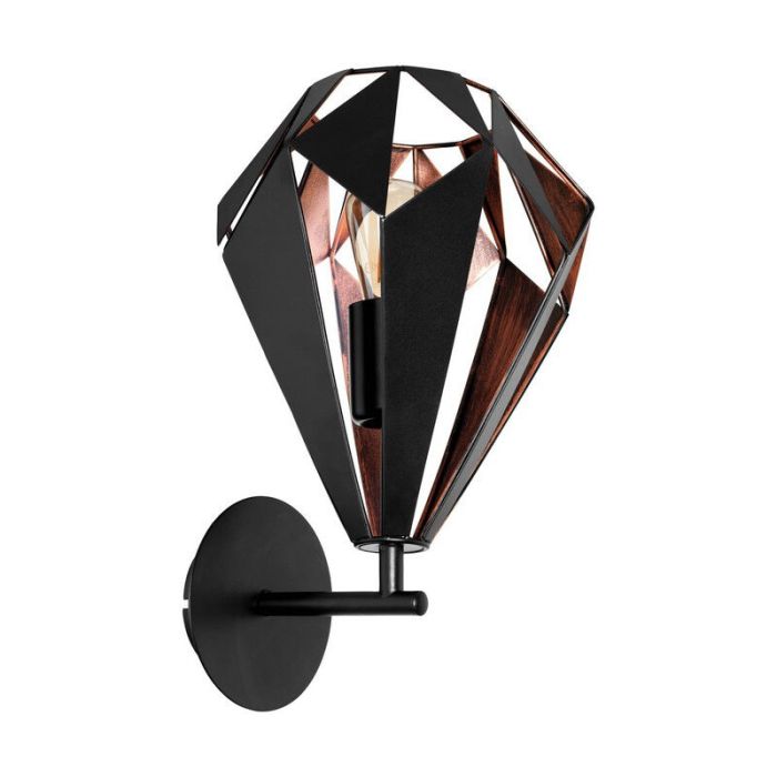 Svart modern vägglampa metall, Acri