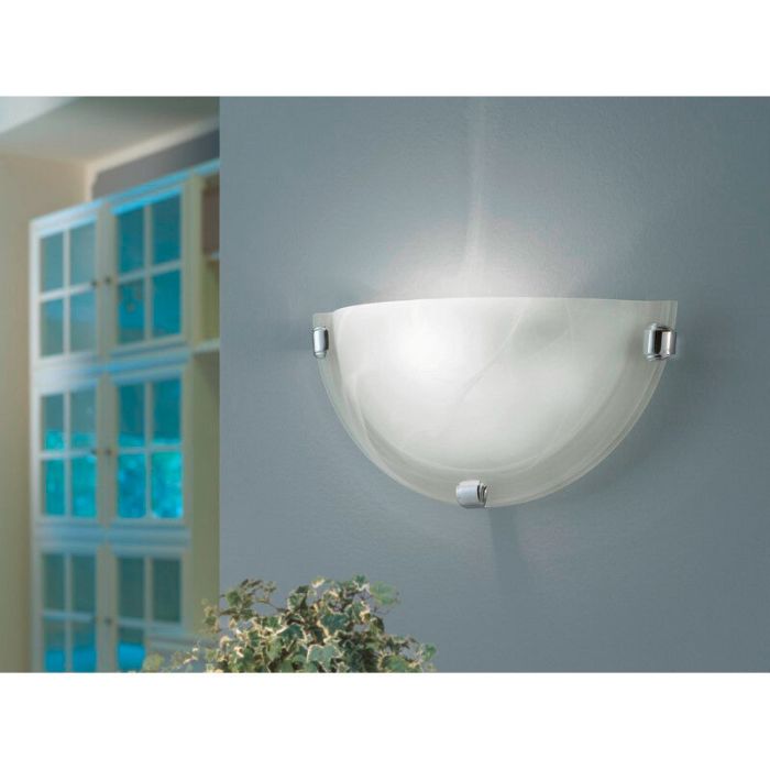 Krom vägglampa glas, Alcor