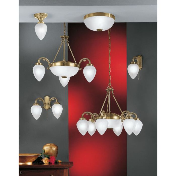 Brons klassisk plafond glas, Esca
