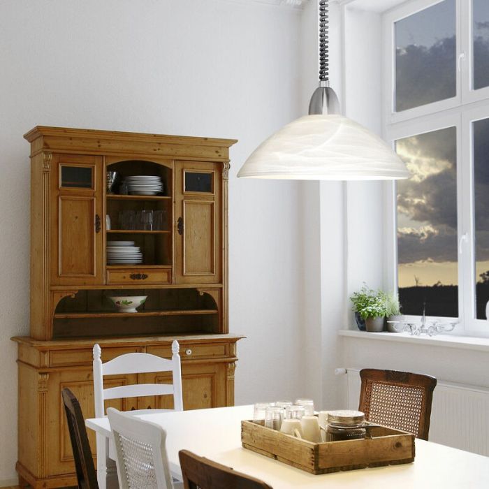 Vit klassisk fönsterlampa glas, Brandon