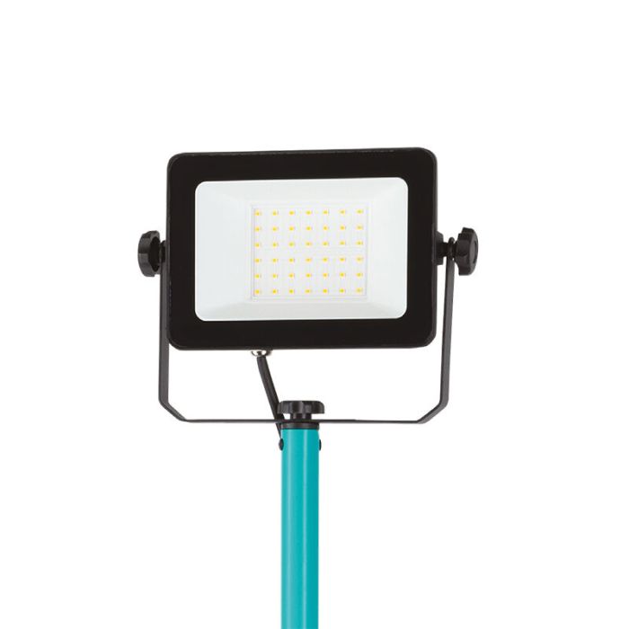 Blå arbetslampa aluminium, Angelos, 30W, 4000K LED, IP65, med brytare