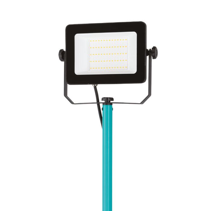 Blå arbetslampa aluminium, Angelos, 52W, 4000K LED, IP65, med brytare