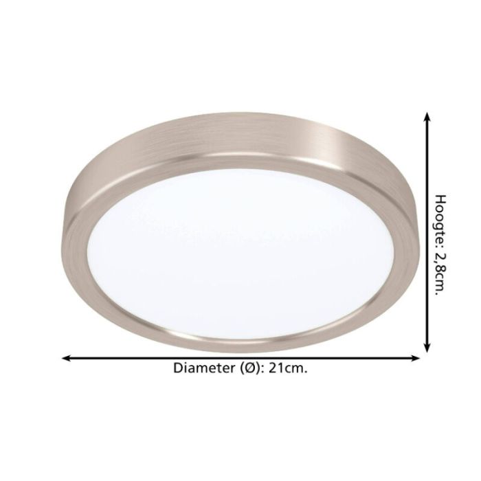 Nickel plafond stål, Geraldo, 17W, 3000K LED