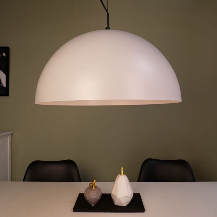 Beige kupollampa stål, Geneva