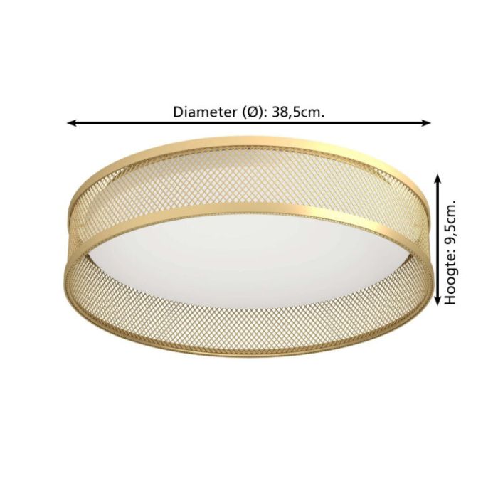 Mässing plafond stål, Jolene, 20W, 3000K LED
