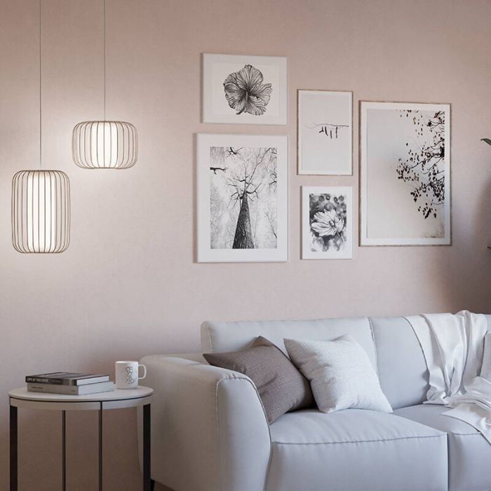 Beige industri fönsterlampa aluminium, Safira