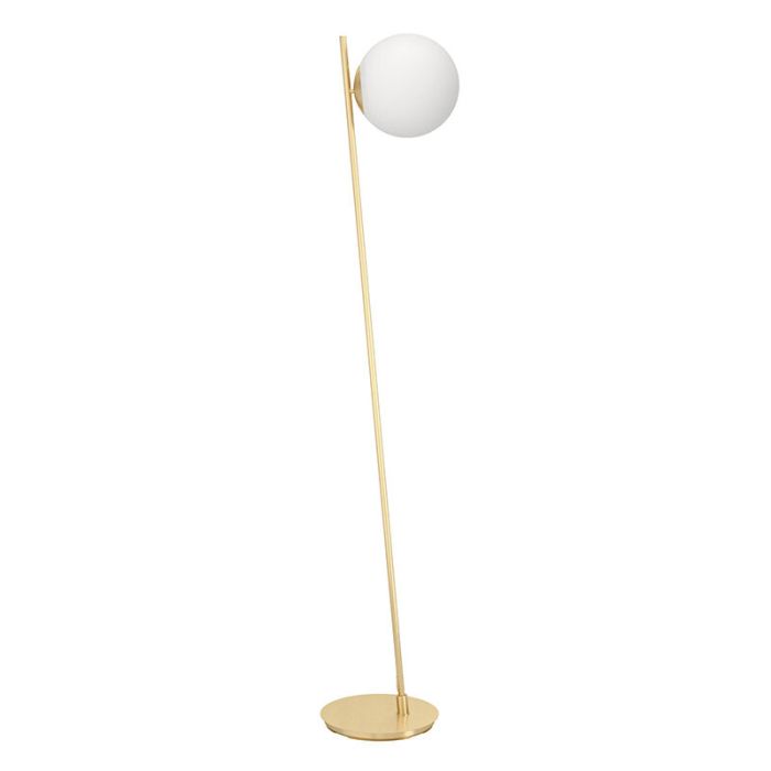 Mässing modern golvlampa glas, Polly, med brytare