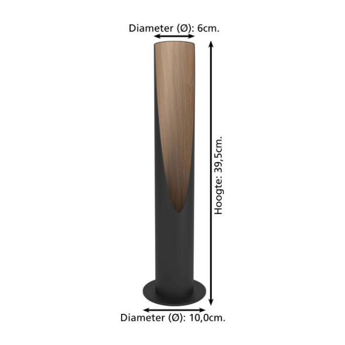 Brun modern bordslampa aluminium, Aloysius, med brytare