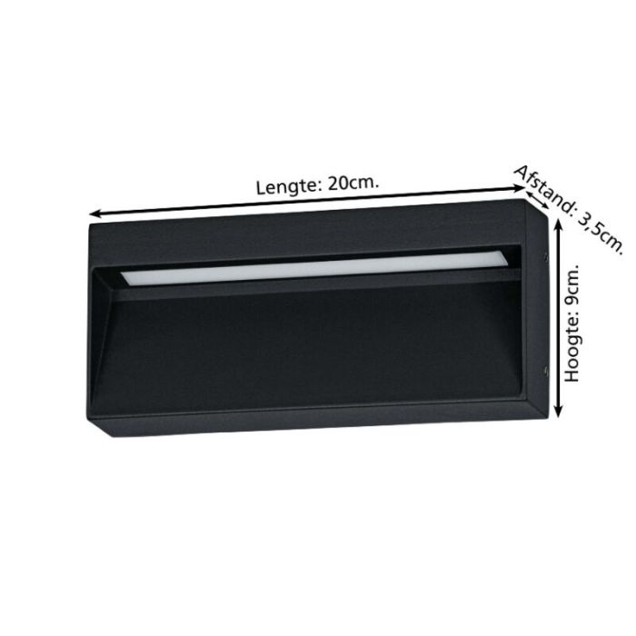 Svart modern utelampa aluminium, Lamar, 4,8W, varm till kall vit justerbar LED, IP65