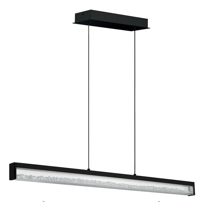 Svart design fönsterlampa kristall, Aarnoud, 6W, varm till kall vit justerbar LED, med beröringsdimmer