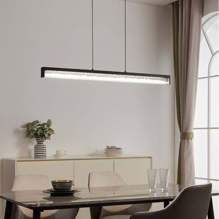 Svart design fönsterlampa kristall, Aarnoud, 6W, varm till kall vit justerbar LED, med beröringsdimmer