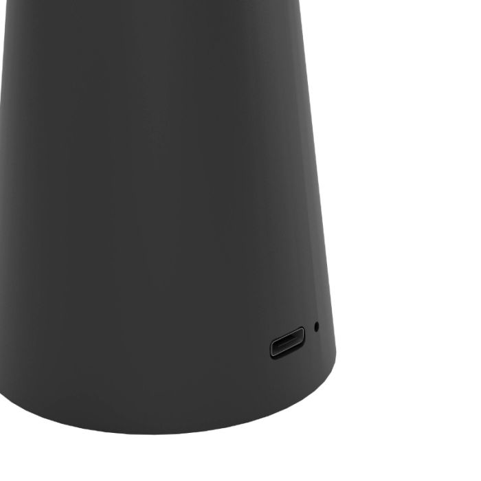 Svart modern bordslampa stål, Ishika, 2,8W, white switch LED, IP54, med beröringsdimmer