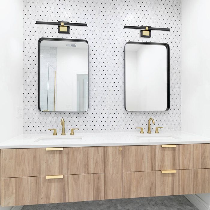 Mässing modern badrumslampa vägg stål, Natasha, 11W, 3000K LED, IP44