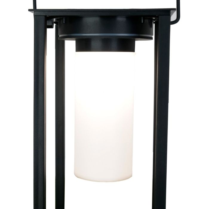 Svart solcell bordslampa utomhus plast, Hillebrand, 3,3W, 4000K LED, IP54, med brytare