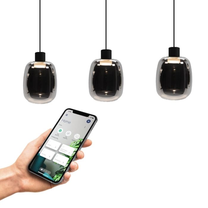 Svart modern smart fönsterlampa glas, Tamika, 3,7W, RGBW LED