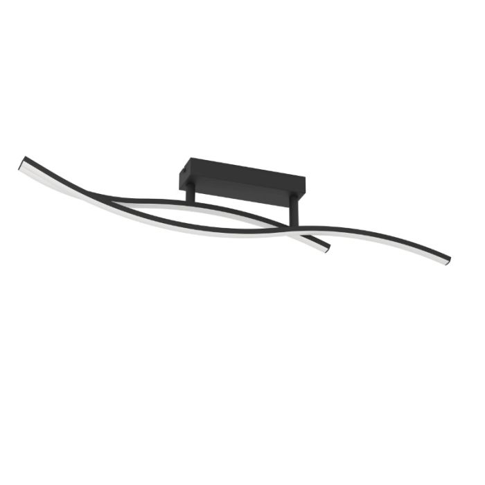 Svart design taklampa stål, Tevin, 12W, 4000K LED