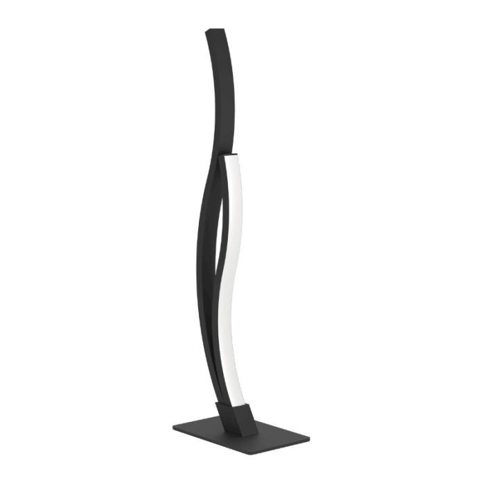 Svart design bordslampa stål, Tevin, 12W, 4000K LED, med brytare
