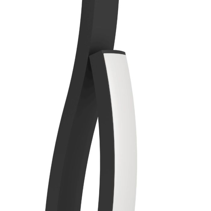 Svart design bordslampa stål, Tevin, 12W, 4000K LED, med brytare