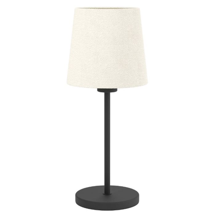 Svart modern bordslampa tyg, Siham, med brytare