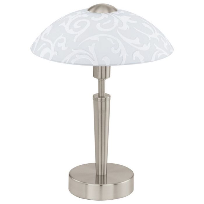Nickel klassisk bordslampa stål, Adi, med beröringsdimmer