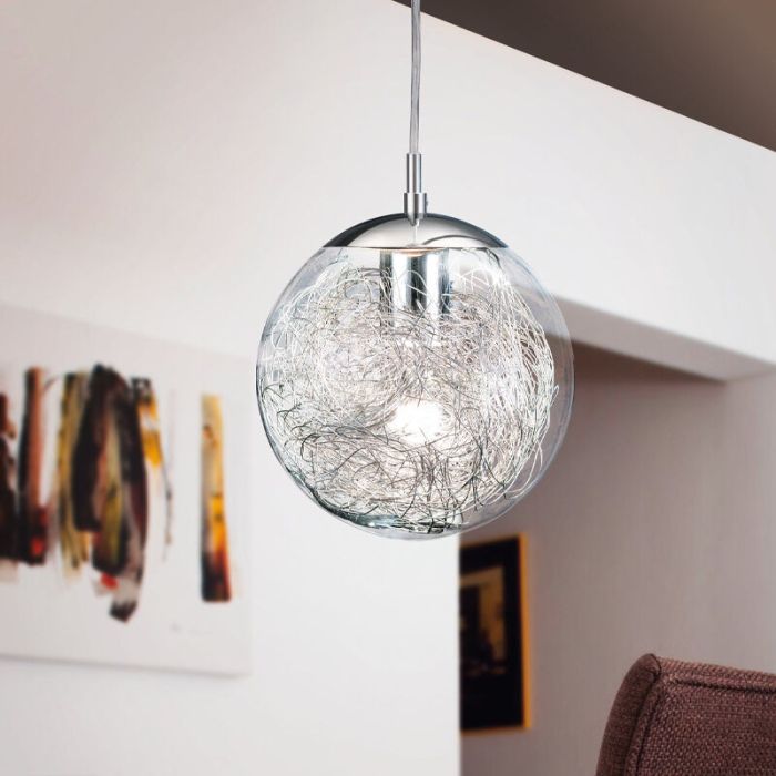 Krom design fönsterlampa glas, Zakria