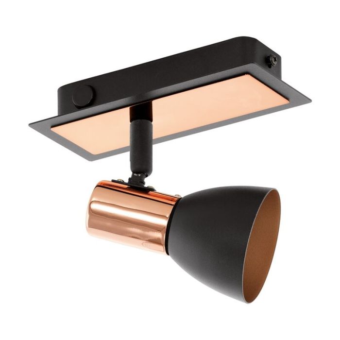 Koppar modern spotlight tak stål, Angelie, med brytare