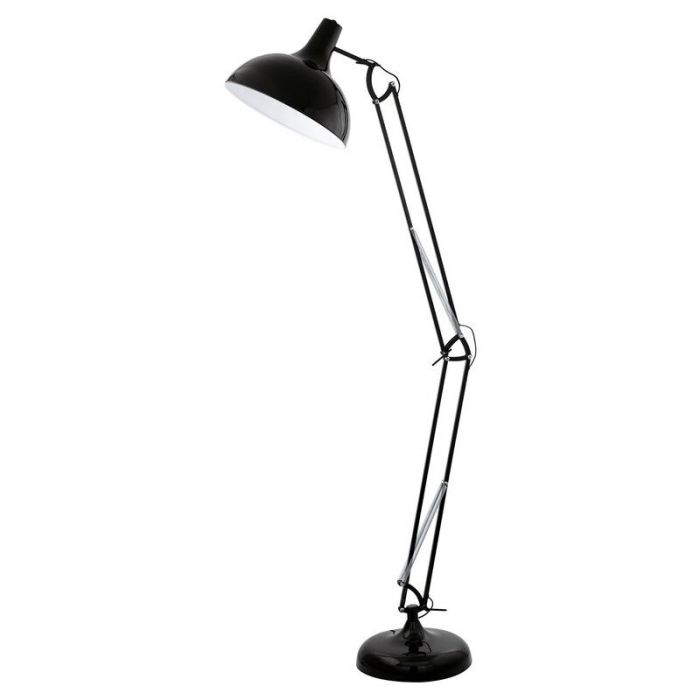 Svart industri golvlampa metall, Josha, med brytare