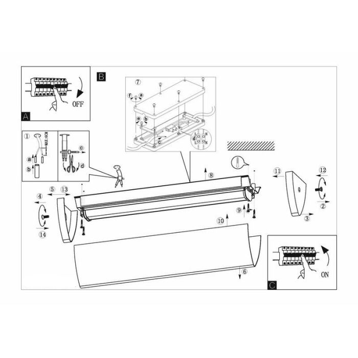 Krom spegelbelysning plast, Evine, 24W, 4000K LED, IP44