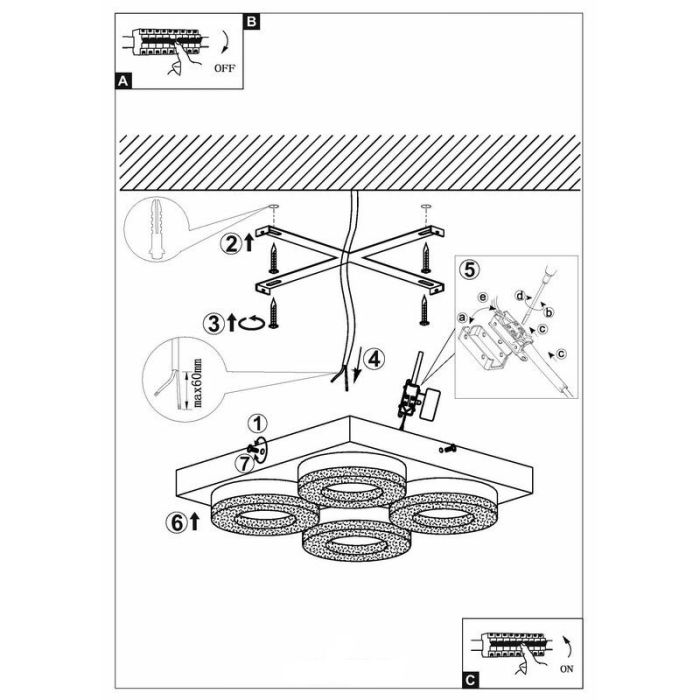 Krom modern vägglampa plast, Arjo, 4W, 3000K LED
