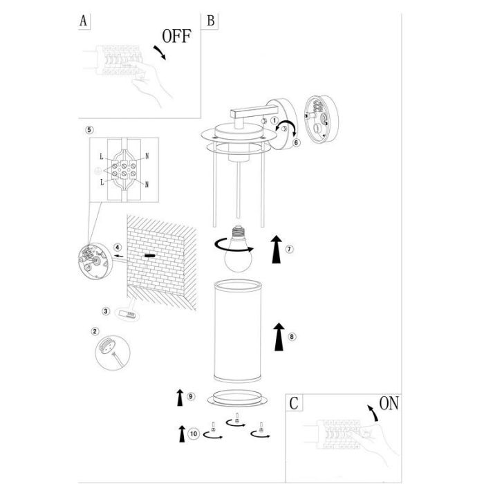 Koppar utelampa glas, Bijou, IP44