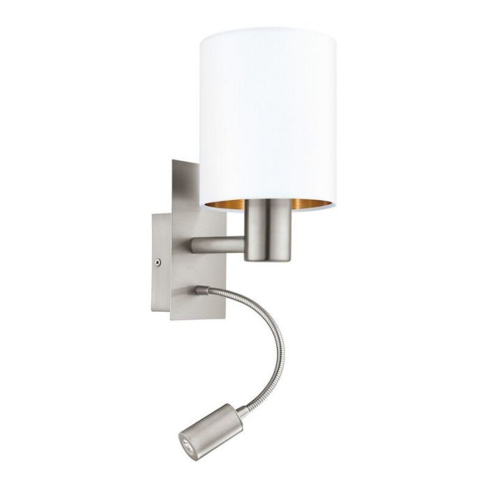 Koppar modern vägglampa tyg, Abano, med brytare