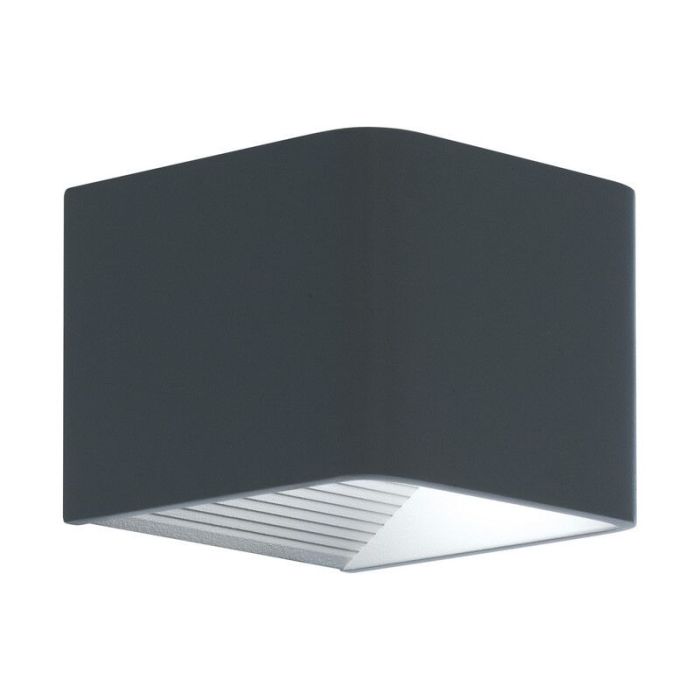 Antracit modern utelampa aluminium, Kay, 6W, 3000K LED, IP44
