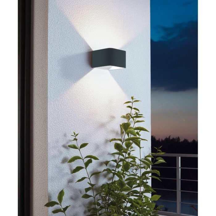 Antracit modern utelampa aluminium, Kay, 6W, 3000K LED, IP44