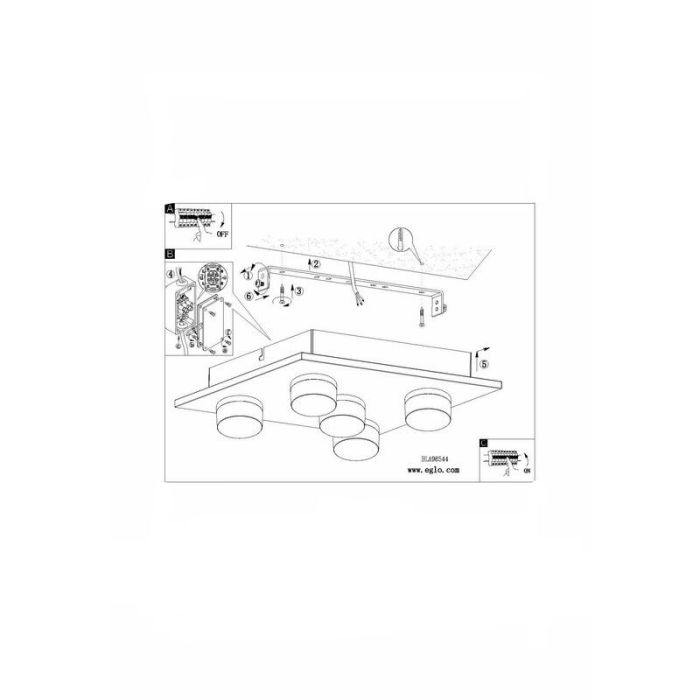 Krom modern taklampa plast, Busra, 7W, 3000K LED, IP44