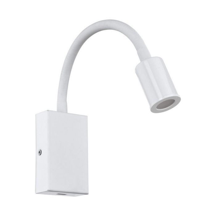 Vit modern vägglampa plast, Cafer, 4W, 3000K LED, med brytare