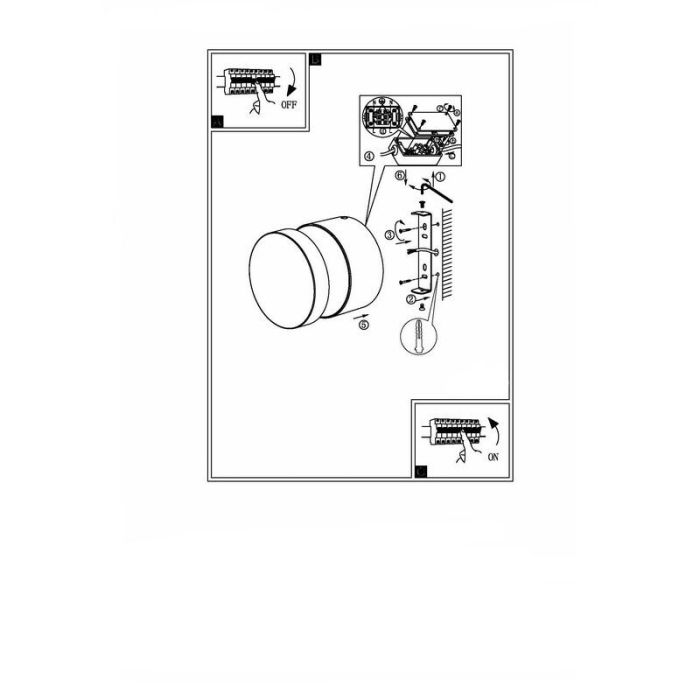 Svart utelampa aluminium, Ian, IP44