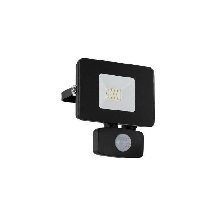 Svart utomhus vägglampa med rörelsesensor aluminium, Joey, IP44