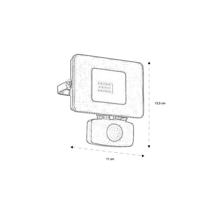 Svart utomhus vägglampa med rörelsesensor aluminium, Joey, IP44