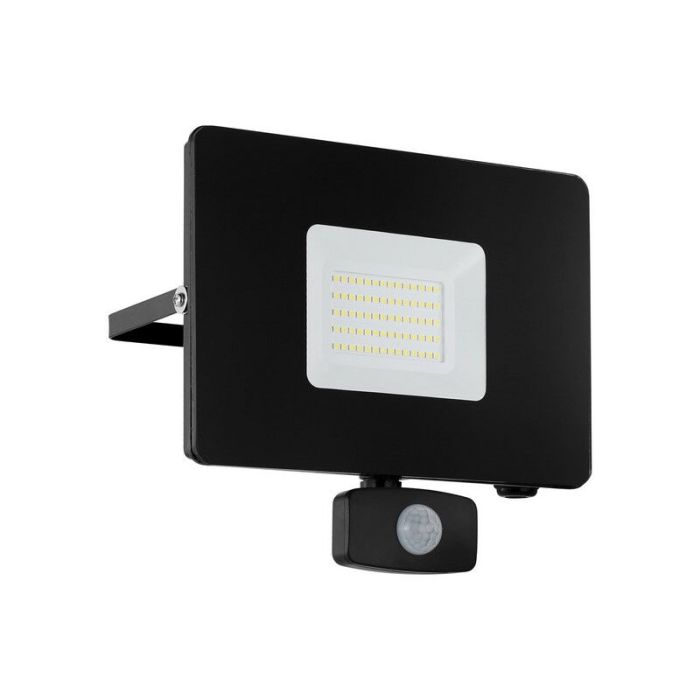 Svart utomhus vägglampa med rörelsesensor aluminium, Joey, IP44