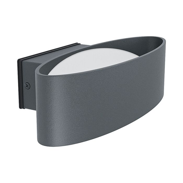 Antracit modern utelampa aluminium, Kawita, 10W, 3000K LED, IP44