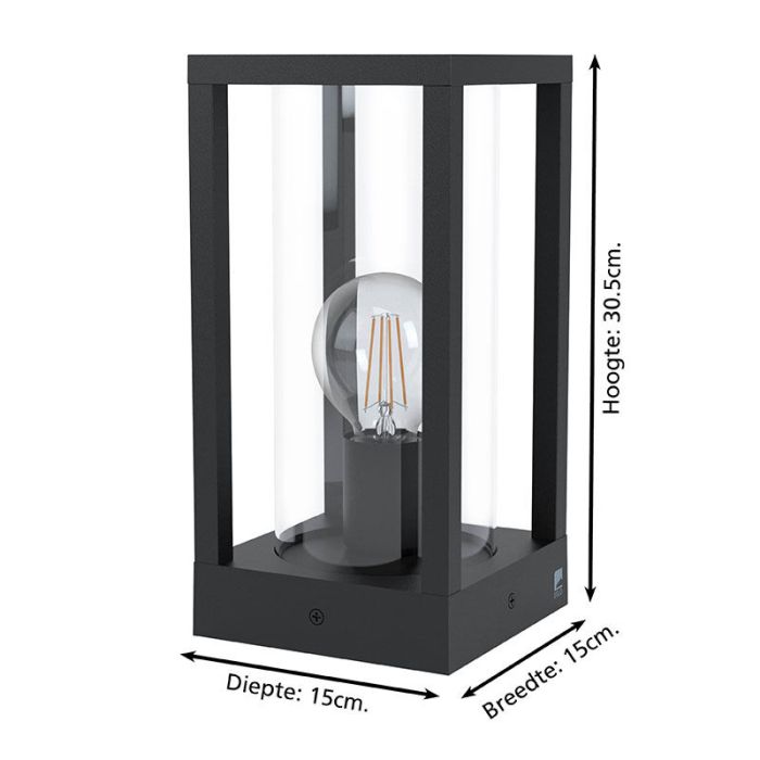 Svart modern utelampa aluminium, Laszlo, IP54