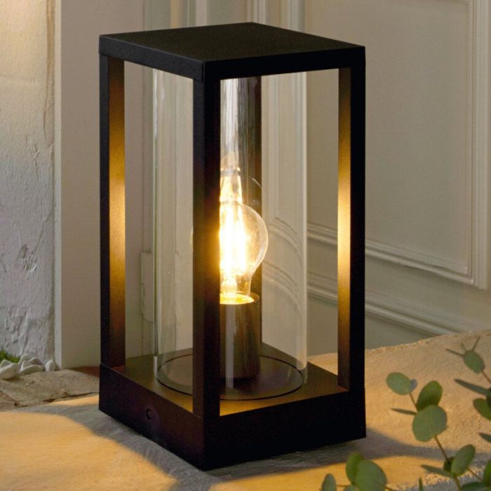Svart modern utelampa aluminium, Laszlo, IP54