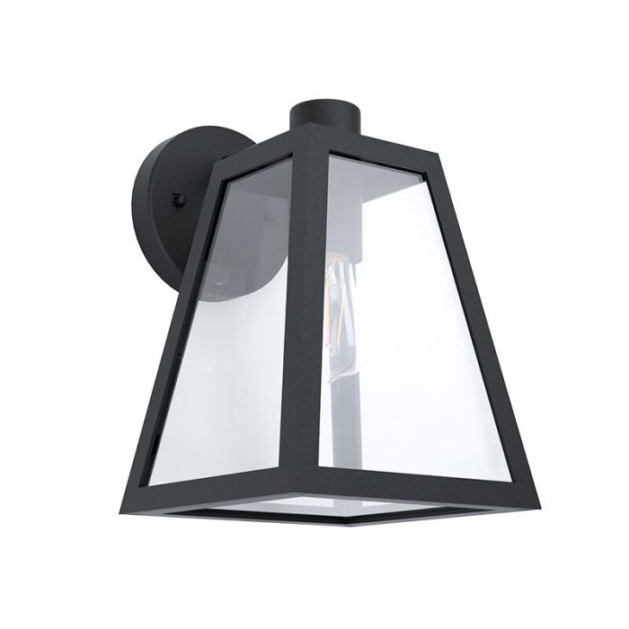 Svart modern utelampa aluminium, Laurens, IP44