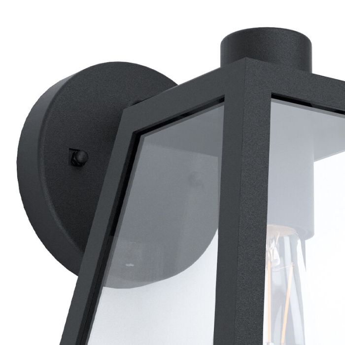 Svart modern utelampa aluminium, Laurens, IP44